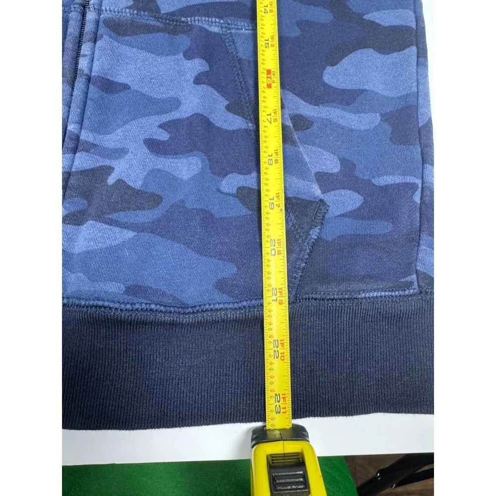 Gap Kids Hoodie Boys XL Blue Camouflage Fleece Lined Arch Logo Full‎ Zip Cotton